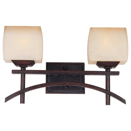 Maxim Two Light Wilshire Glass Roasted Chestnut Vanity 10992WSRC